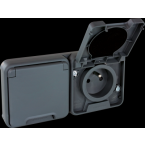  OXXO dble PC 2P+T IP55 GRIS E 