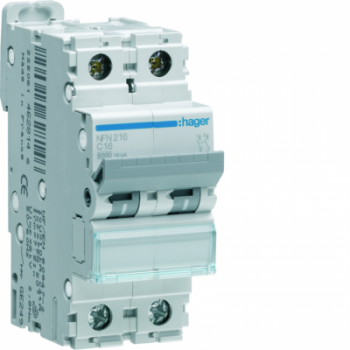  Disjoncteur 16A 2P 6-10kA Cour 