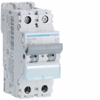  Disjoncteur 63A 2P 6-10kA Cour 