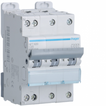  Disjoncteur 20A 3P+N 6-10kA Co 
