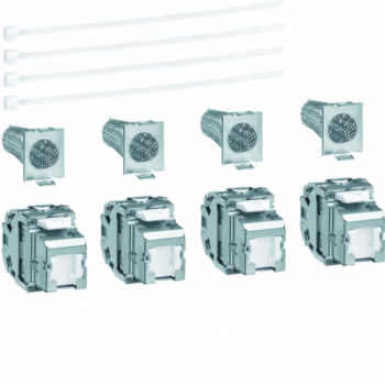  Jeu de 4 connecteurs RJ45 cat. 