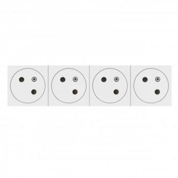  Prise 4x2P+T Surface Mosaic Li 