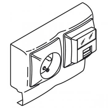  Prise 2P+T + prise RJ45 Cat.5e 