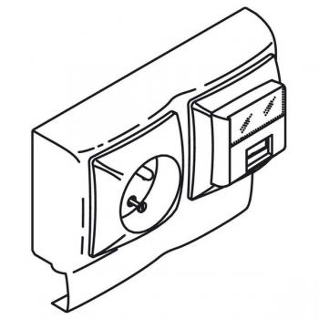  Prise 2P+T + prise RJ45 Cat.5e 
