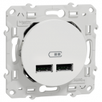  ODACE DOUBLE USB 2.1A BLANC 
